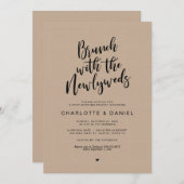 Post Hochzeit, Brunch mit den Neuvermählten, Kraft Einladung (Vorne/Hinten)