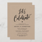 Post Hochzeit, Eat, Lass feiern, Brunch, Kraft Einladung (Vorne/Hinten)