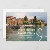 Post Hochzeit Empfang Party Verheiratet in Italien Einladung (Vorne/Hinten)