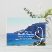 Post Hochzeit Empfang Party Verheiratet in Kos Einladung (Stehend Vorderseite)