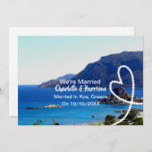 Post Hochzeit Empfang Party Verheiratet in Kos Einladung (Vorne/Hinten)