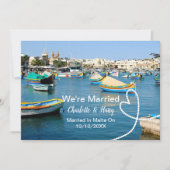 Post Hochzeit Empfang Party Verheiratet in Malta Einladung (Vorderseite)