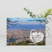 Post Hochzeit Empfang Party Verheiratet in Spanien Einladung (Stehend Vorderseite)