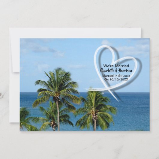 Post Hochzeit Empfang Party Verheiratet in St. Luc Einladung (Vorderseite)