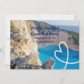 Post Hochzeit Empfang Party Verheiratet in Zante Einladung (Vorderseite)