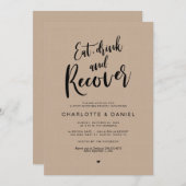 Post Hochzeit, Essen, Trink und Recover Brunch, Kr Einladung (Vorne/Hinten)