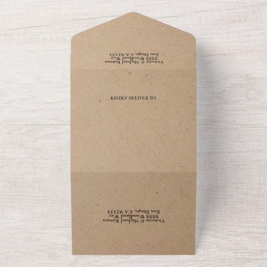 Post Hochzeit Minimalistisches Elopement Foto All In One Einladung (Außenbereich)