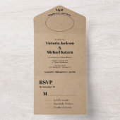 Post Hochzeit Minimalistisches Elopement Foto All In One Einladung (Innen Boden)