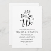 Post Hochzeit, nachdem sie sagen, i do, schwarzes Einladung (Vorne/Hinten)