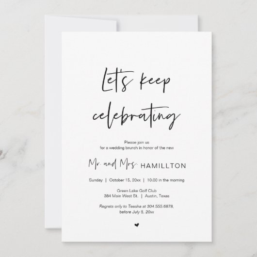 Post Hochzeitsfeier, behalt feiern Einladung (Vorderseite)