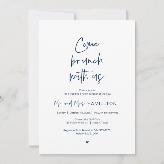 Post Hochzeitsfeier, Brunch mit Einladung (Vorderseite)