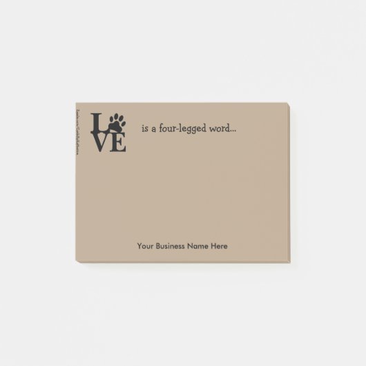 Post-It Anmerkungen-PawPrint "Liebe ist. " Klebezettel (Vorderseite)