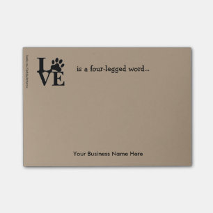 Post-It Anmerkungen-PawPrint "Liebe ist. " Klebezettel