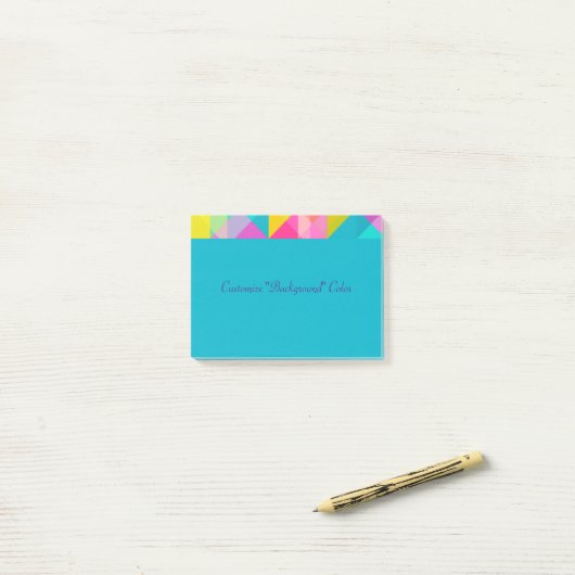 Post It - Bright Geometric Pattern Customizing Post-it Klebezettel (Auf Schreibtisch)