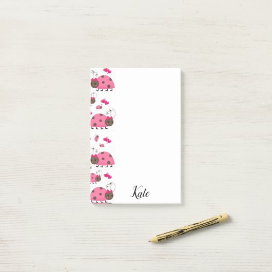 Post-it-Hinweise Rosa Ladybug Post-it Klebezettel (Auf Schreibtisch)