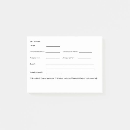 Post-it® Klebezettel Post-it Klebezettel (Vorderseite)