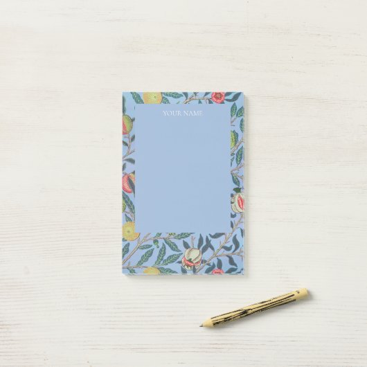 POST-IT KLEBEZETTEL: WILLIAM MORRIS "BLAUE POMEGRA KLEBEZETTEL (Auf Schreibtisch)