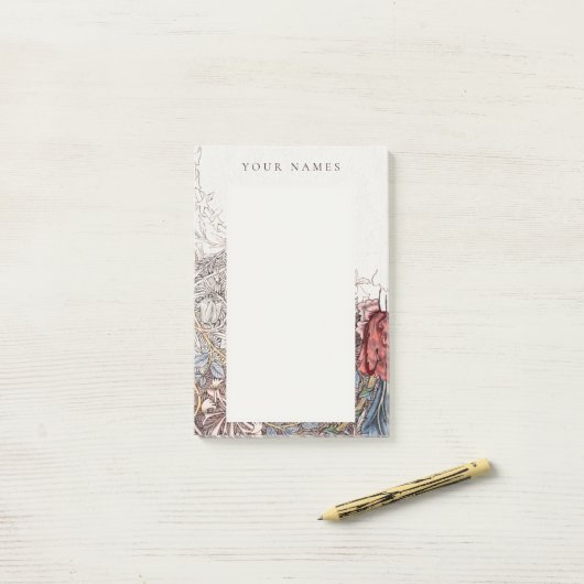 POST-IT KLEBEZETTEL: WILLIAM MORRIS HONEYSUCKLE + POST-IT KLEBEZETTEL (Auf Schreibtisch)