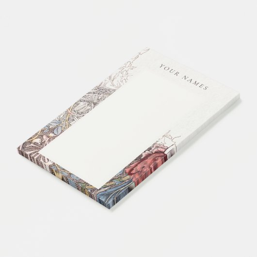 POST-IT KLEBEZETTEL: WILLIAM MORRIS HONEYSUCKLE + POST-IT KLEBEZETTEL (angewinkelt)