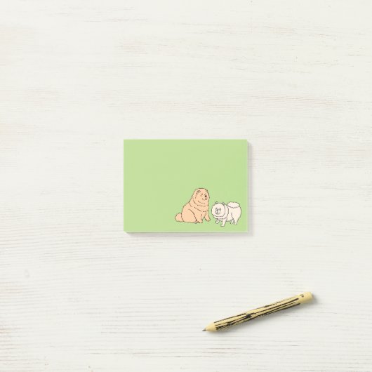 Post-It mit Chow-Chow-Hund Klebezettel (Auf Schreibtisch)