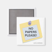 Post-it No Papers Bitte Magnet (Vorderseite/Rückseite)