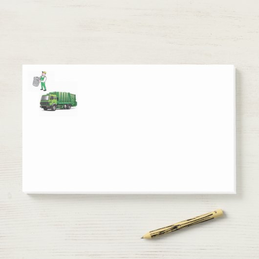 Post it Note Garbage Truck Post-it Klebezettel (Auf Schreibtisch)