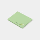 Post-it Notepad - Green Feather Pen Klebezettel (angewinkelt)