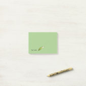 Post-it Notepad - Green Feather Pen Klebezettel (Auf Schreibtisch)
