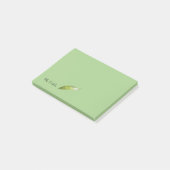 Post-it Notepad - Green Feather Pen Klebezettel (angewinkelt)