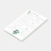 Post it Notes 4"x6" Daily Goals, Planning, Meals   Post-it Klebezettel (angewinkelt)