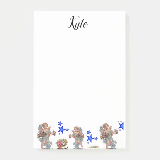 Post-it Notes Angels Blue Stars Klebezettel (Vorderseite)