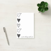 Post-it Notes Black Hearts Sweet Nothing with Lieb Klebezettel (Büro)