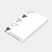 Post-it Notes Black Hearts Sweet Nothing with Lieb Klebezettel (angewinkelt)
