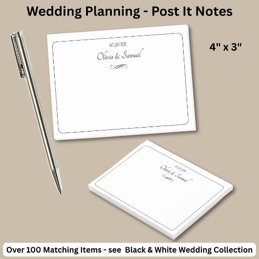 Post-It Notes Black & White with Infinity Scroll Post-it Klebezettel