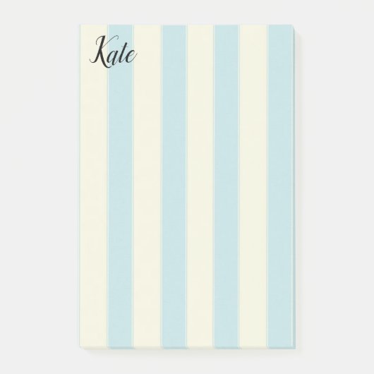 Post-it Notes Blau Beige Streifen Klebezettel (Vorderseite)