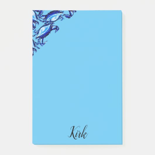 Post-it Notes Blaue Krabben Klebezettel (Vorderseite)