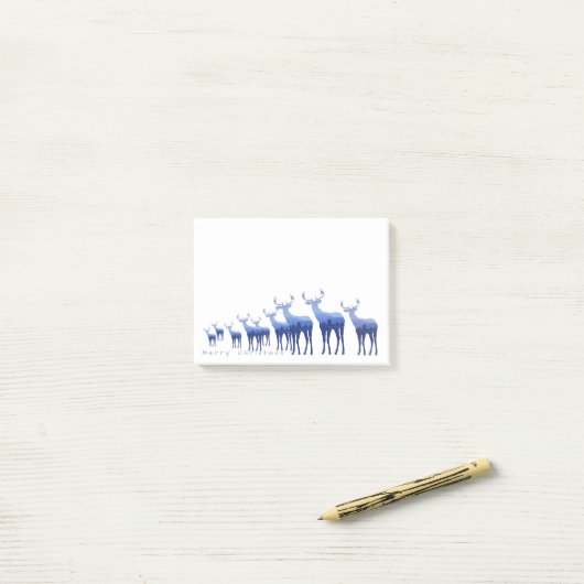 Post-it-Notes-Blue Deer Frohe Weihnachten Post-it Klebezettel (Auf Schreibtisch)