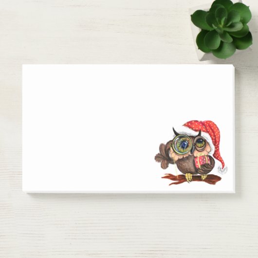 Post it Notes Christmas Baby Owl with Gift Post-it Klebezettel (Büro)