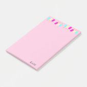 Post-it Notes Eiscreme Rosa Klebezettel (angewinkelt)