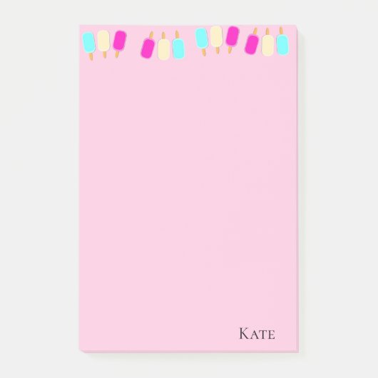Post-it Notes Eiscreme Rosa Klebezettel (Vorderseite)