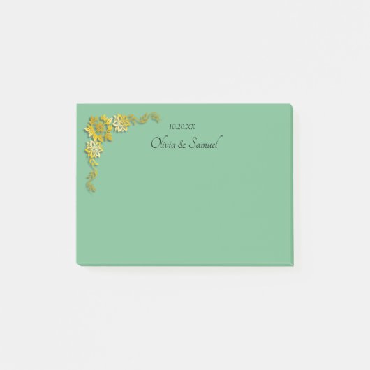 Post-It Notes Emerald Green & Gold Klebezettel (Vorderseite)