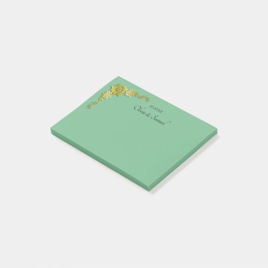 Post-It Notes Emerald Green & Gold Klebezettel (angewinkelt)