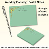 Post-It Notes Emerald Green & Gold Klebezettel