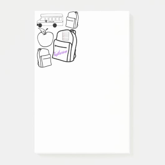 Post-it Notes Färbung Schulrucksäcke Klebezettel (Vorderseite)