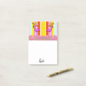 Post-it Notes floral Flamingo Stripe Klebezettel (Auf Schreibtisch)