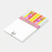 Post-it Notes Florale Flamingo Streifen Klebezettel (angewinkelt)