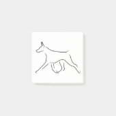 Post-It Notes - Gaiting Doberman Line Art Klebezettel (Vorderseite)