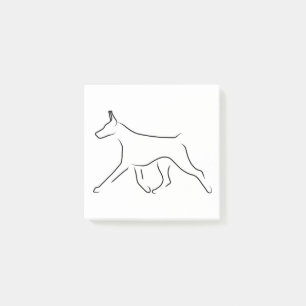 Post-It Notes - Gaiting Doberman Line Art Klebezettel