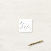 Post-It Notes - Gaiting Doberman Line Art Post-it Klebezettel (Auf Schreibtisch)
