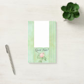 Post-it Notes Grün gestreift Floral Rosa Rose Klebezettel (Büro)